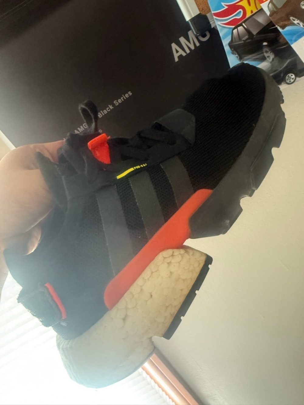 adidas Kids Black and Orange Lightweight Sneakers